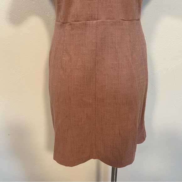 MADEWELL MAUVE CROSS FRONT WRAP FLUTTER SLEEVE LIGHTWEIGHT FIT FLARE MINI DRESS - Picture 10 of 13